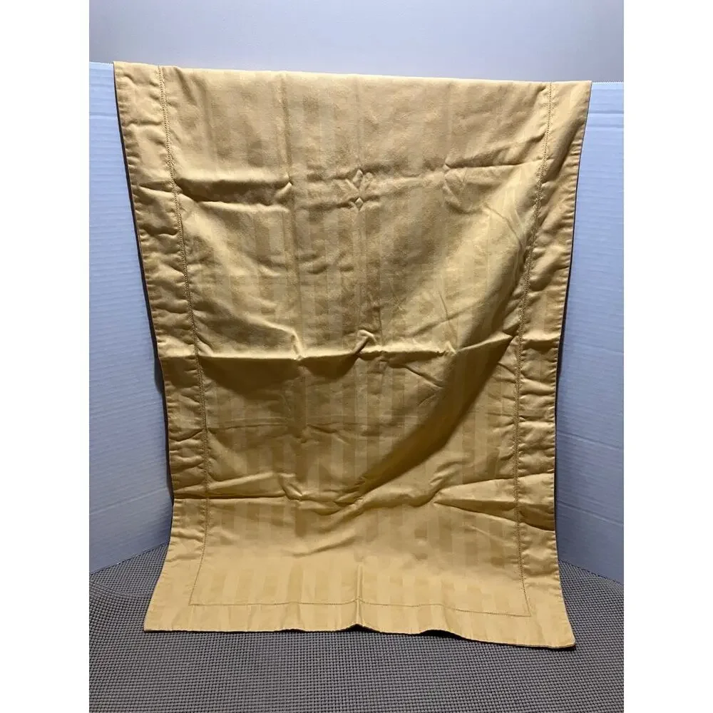 Charter Club King Pillowcase Sham 100% Pima Cotton Gold Stripe Portugal